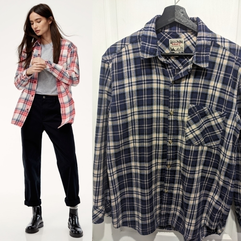 Aritzia Tna | Brisco Button Down Boyfriend Flannel Shirt